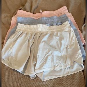 White mid rise track that short